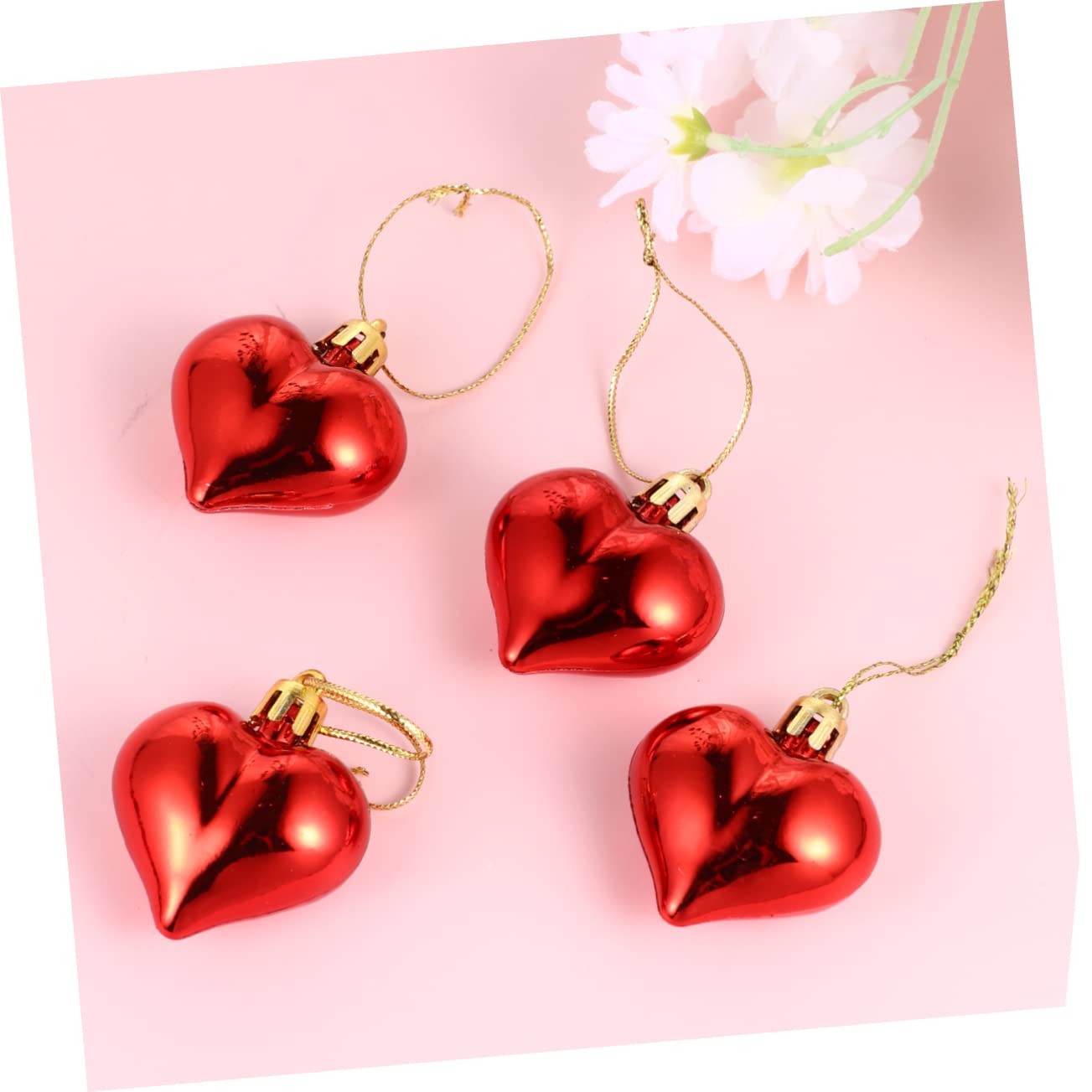 DECHOUS 3 Sätze Romantische Herz Hängedekorationen Rote Love Heart Ornamente Für Hochzeit Valentinstag Und Partys Hängende Verzierungen Für Zuhause Und Feiern 36 Stück * 3