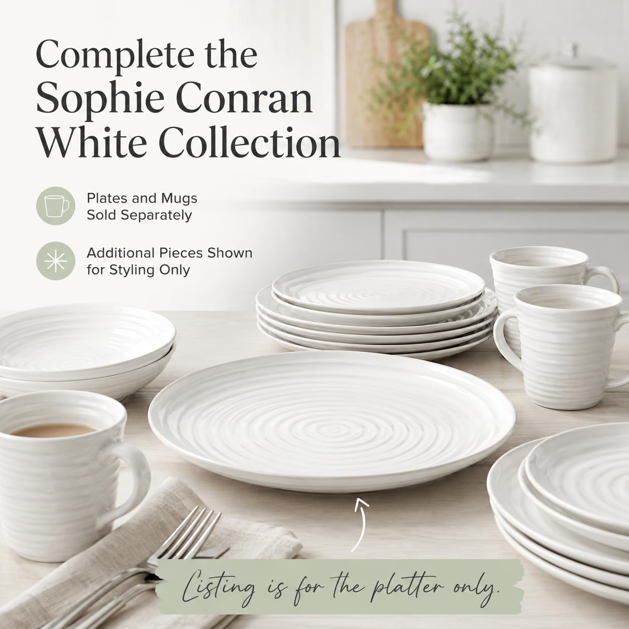 Portmeirion Home & Gifts Sophie Conran weiße runde Platte (weiß)