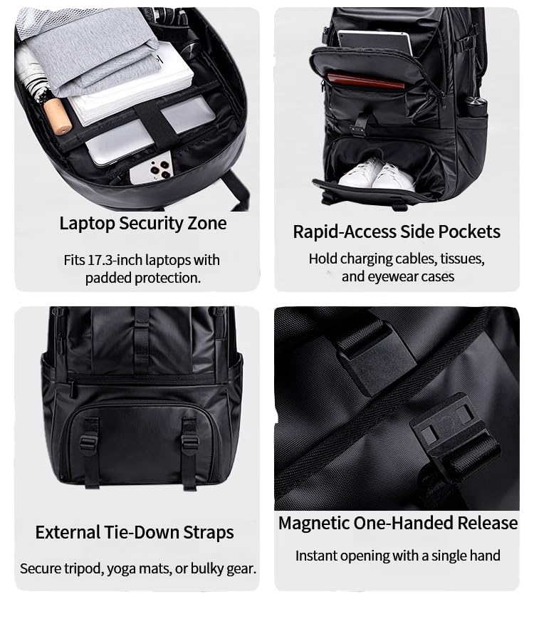 Sports Backpack 50L to 80L Expandable Mutifunction Flight Approved Backpacks 17.3 inch Laptop bags Water Resistant Business Sports BackPack for Women & Men4