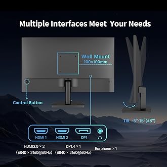KTC 27 Inch 4K UHD(3840 * 2160) Computer Monitor - IPS Monitor, 60hz, HDR400, Anti-Blue Light Screen, DCI-P3 95% 125% sRGB, Support FreeSync and GSync, PC Monitor for Design, Work,Casual Gaming