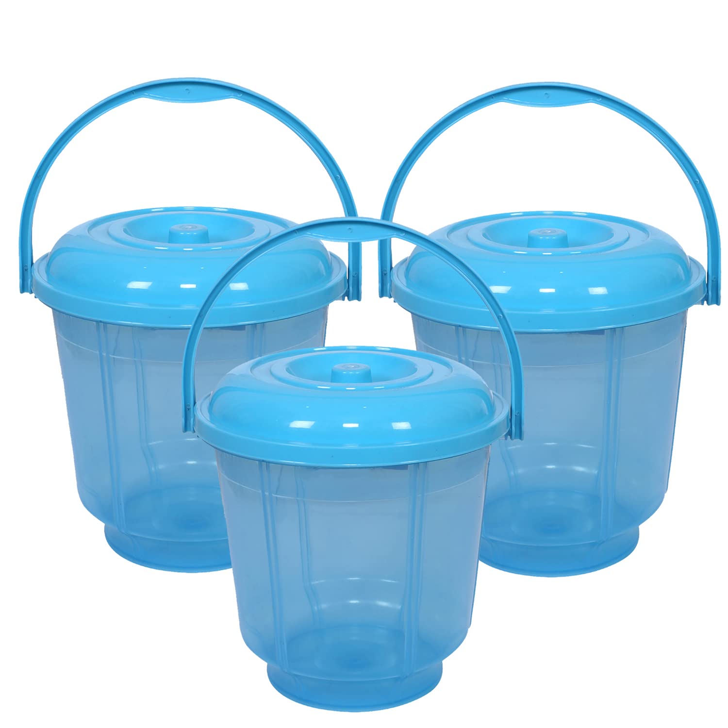 Kuber Industries Colorful Homeware Bucket| Plastic Bucket|Transparent Bucket with Lid & Handle for Bathroom,Home Use,13 litre,Pack of 3 (Sky Blue) (B0BHTBQMZN) Amazon Price History, Amazon Price Tracker