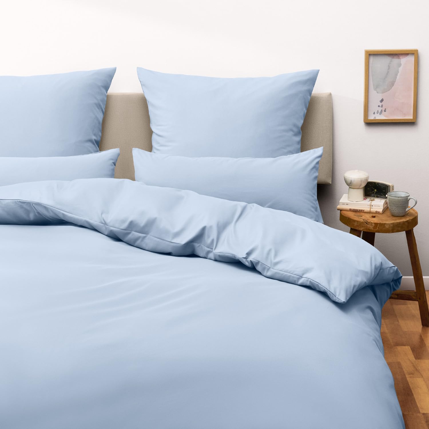Blumtal Copripiumino Una Piazza e Mezza 200x200 e Federe 50x80 - Set di Lenzuola in microfibra extra morbida certificata Oeko-Tex, Set Copripiumino con 2 Federe - 3 pezzi - Azzurro