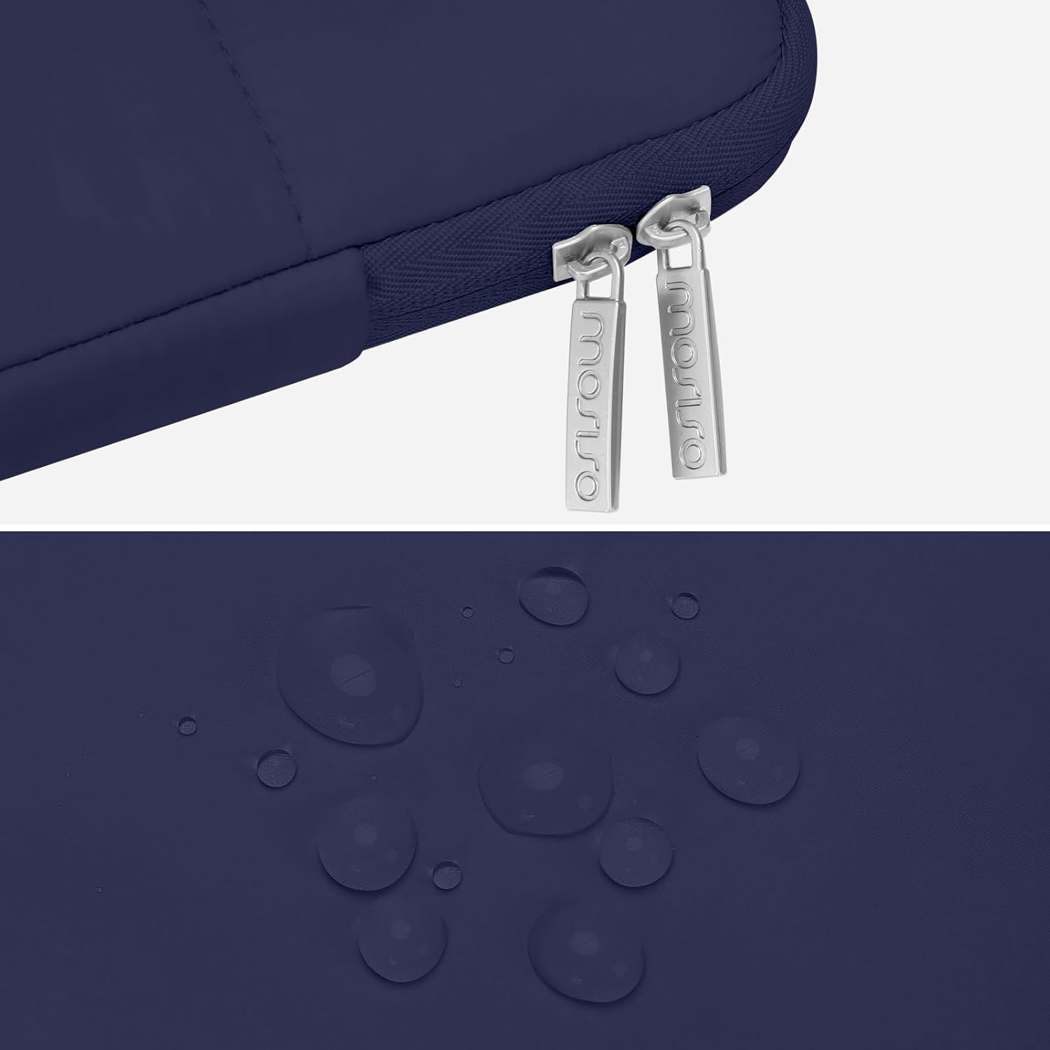 MOSISO Laptop Case 13.3 inch, 13-13.3 inch Puffy Laptop Sleeve Compatible with MacBook Air 13 13.6/Pro 13/Pro 14, HP Dell ASUS Lenovo, Rectangle Quilted Puffer Computer Bag for Women, Navy Blue - Image 4