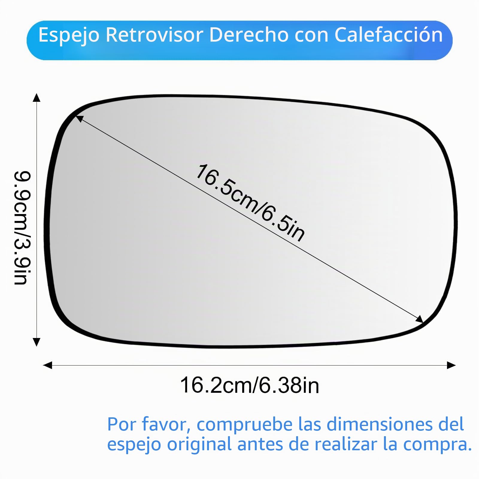 Mingke Cristal Espejo Retrovisor Derecho para Renault Clio MK3 2005-2009 Megane MK2 2002-2009 Scenic MK2 Grand Scenic MK2 2003-2009 Retrovisor Exterior Calefactable Ajustable