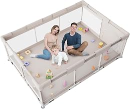 ZEEBABA Baby Playpen,71x47 inch Playpen for Babies and Toddlers, Play Pen for Kids, Play Pens for Babies and Toddlers for Apartment (Without mat)