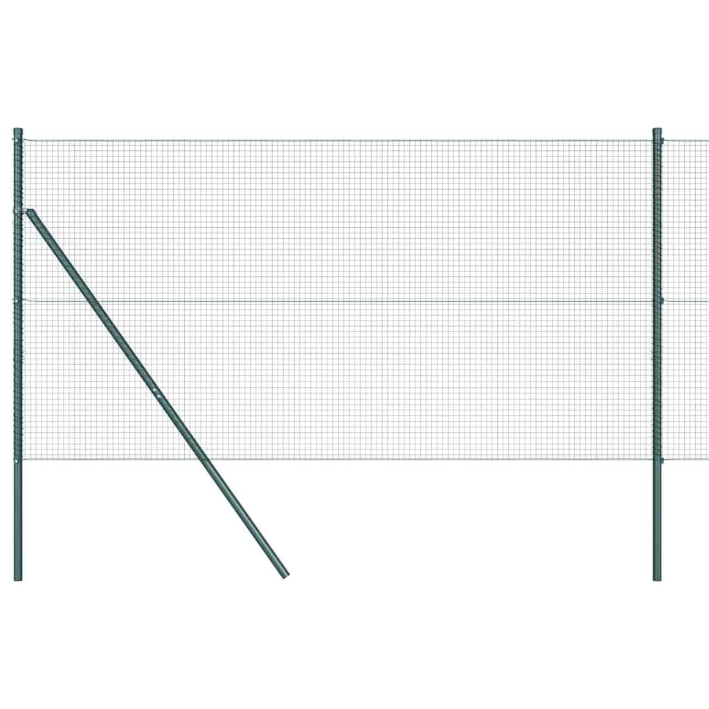 Garden Fence Post Green 10 x 1.4 m 19 x 19 mm Mesh Steel and PVC Outdoor Boundary Panel with Weather-Resistant Powder-Coated Finish for Patio Security and Modular Installation