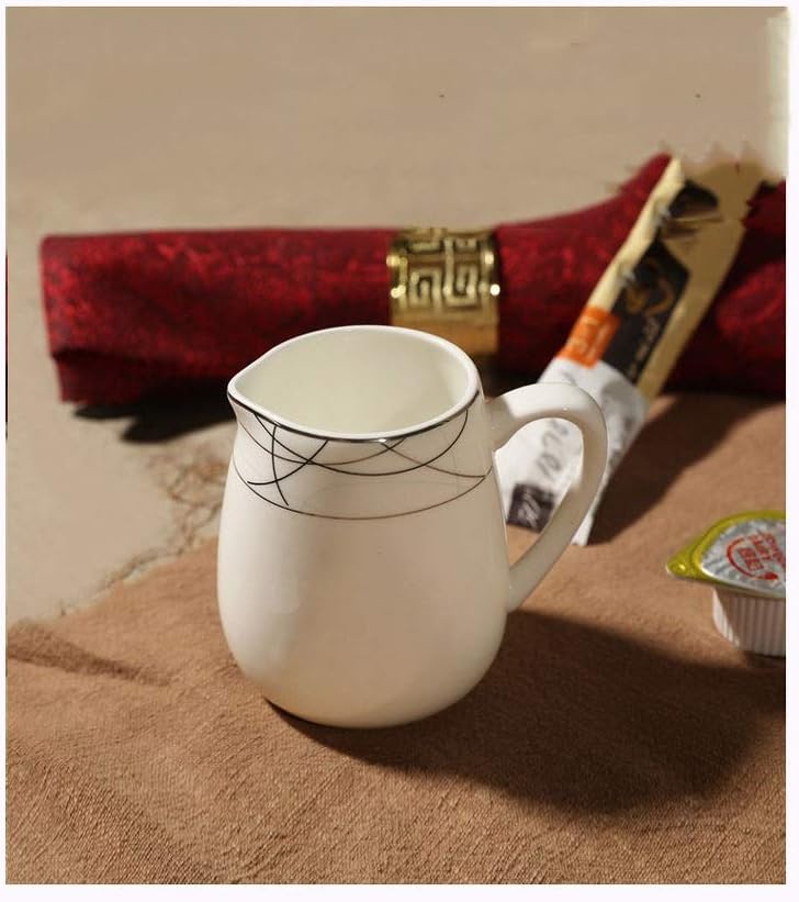 Gravy Boats White Elegant Household Ceramic Jar Can Be Used For Juice, Milk Sauce And Jam Tableware Sets (Color : E)