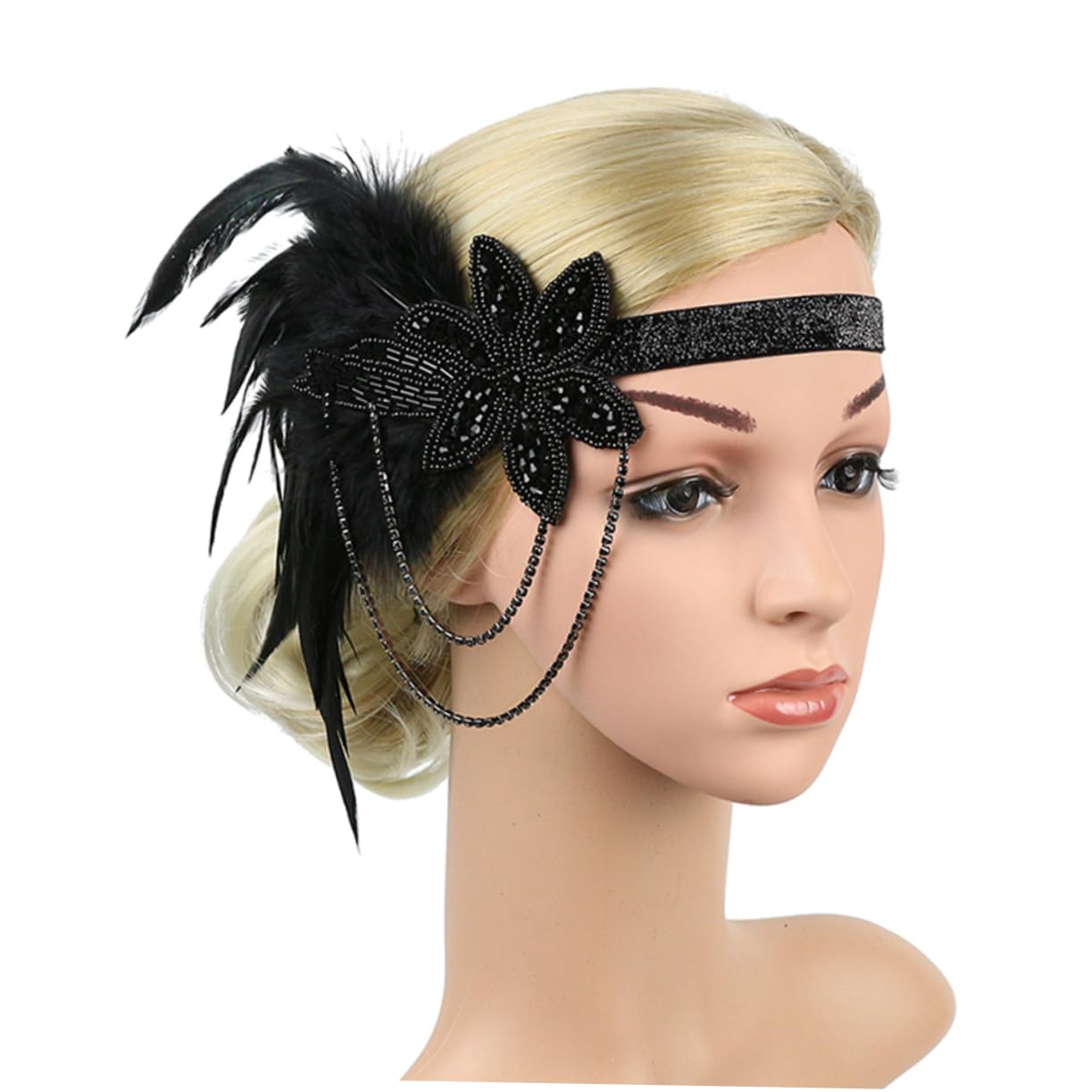 MAGICLULU 3 Pz Da Donna Per Turbante Accessori Per Flapper Accessori Per Costumi Anni '20 Fascinatori Di Da Donna Cerchietto Di Catena Di Nappe Nozze Mancare