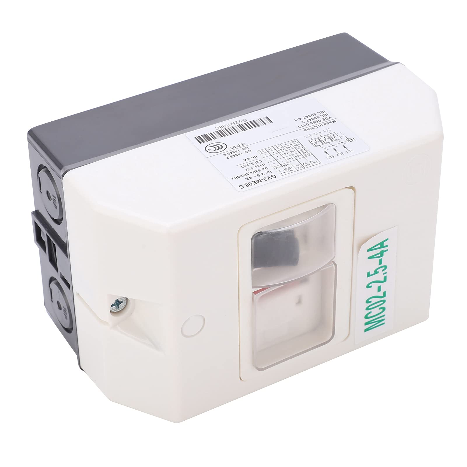 Interruttore Automatico Motore, MC02‑2.5‑4A 50/60Hz Interruttore Protezione Motore IP55 Isolatore Controller Circuito Impermeabile Componenti Elettronici per Motore Elettrico 220