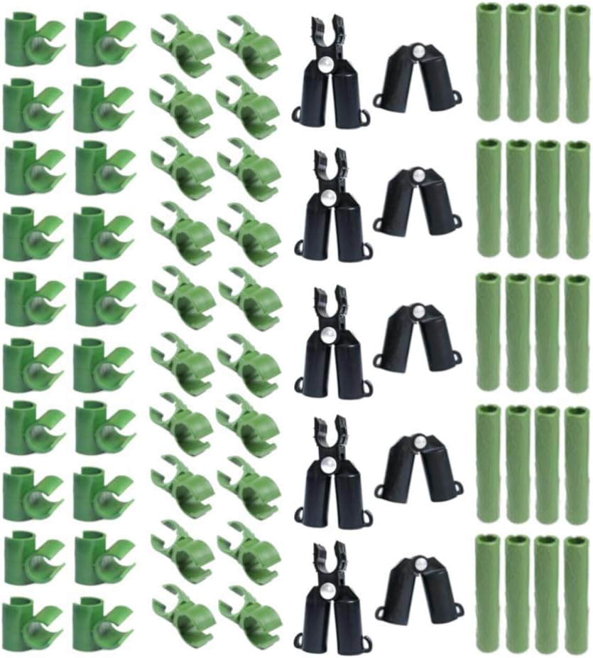 70 Pieces Adjustable Plant Trellis Connector Clip Plastic Plant Connector Stakes Garden Plastic Connector Connecting Joint Buckle Clip 11mm