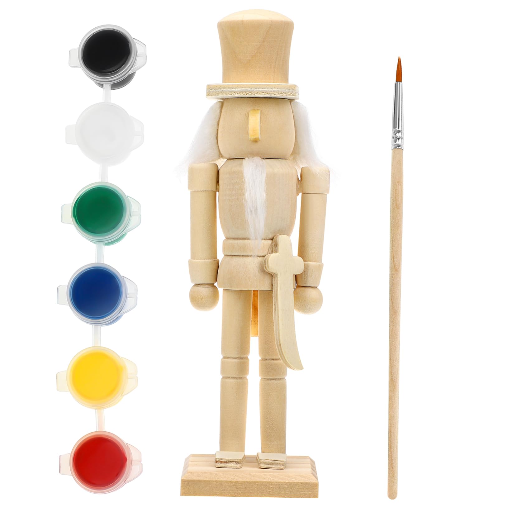 Milisten Nutcracker Puppet Play Wooden Nutcracker Christmas Nutcracker Unpainted Nutcracker