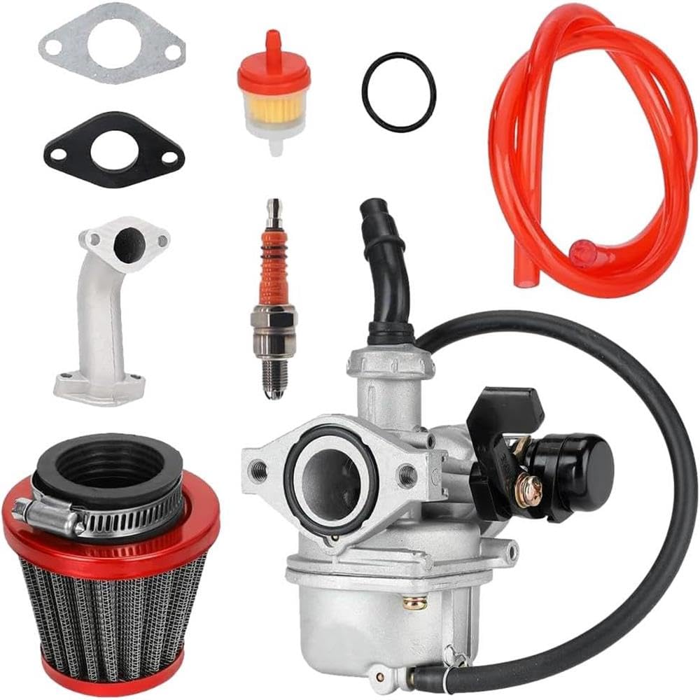 PZ19 Carburetor Kit Compatible with TaoTao, Baja, Ka, for Honda CRF, and Chinese Quads 4 Stroke 50cc to 125cc, ATV, Dirt Bike, and Go Kart, includes Air Filter & Spark Plug, 19mm Carb.