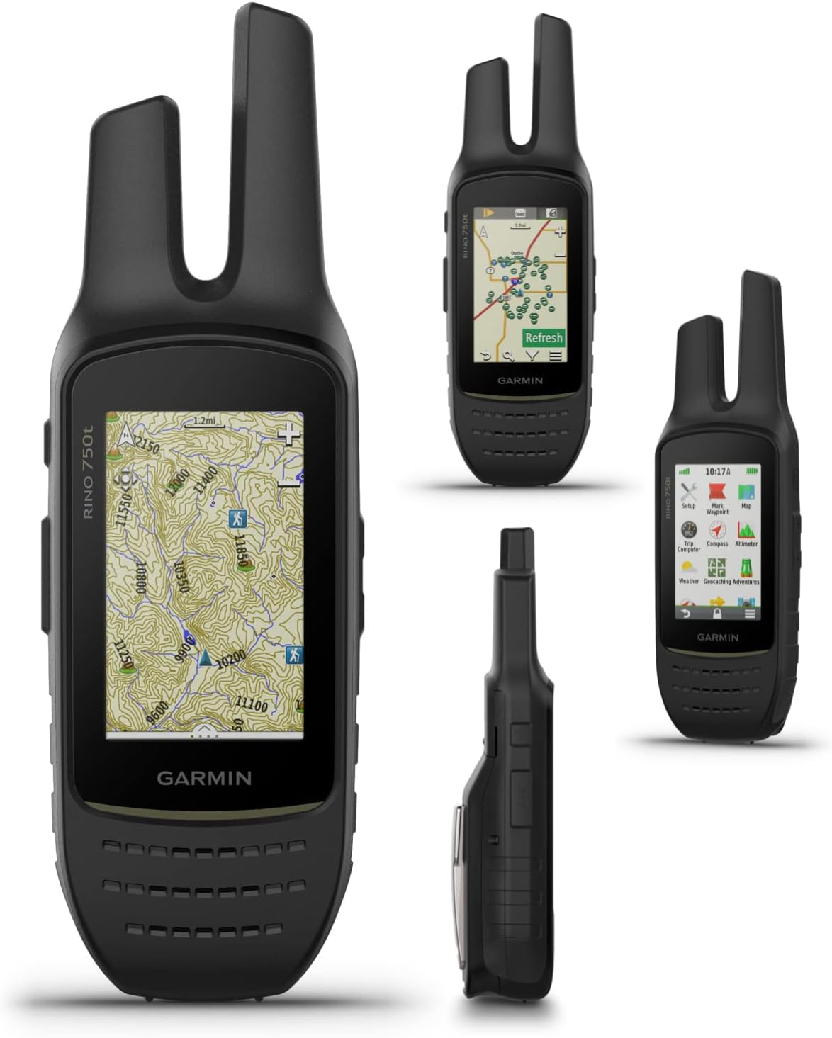 Wearable4U - Garmin Rino 750t Two-Way Radio Navigator with Topo Mapping with E-Bank Bundle
