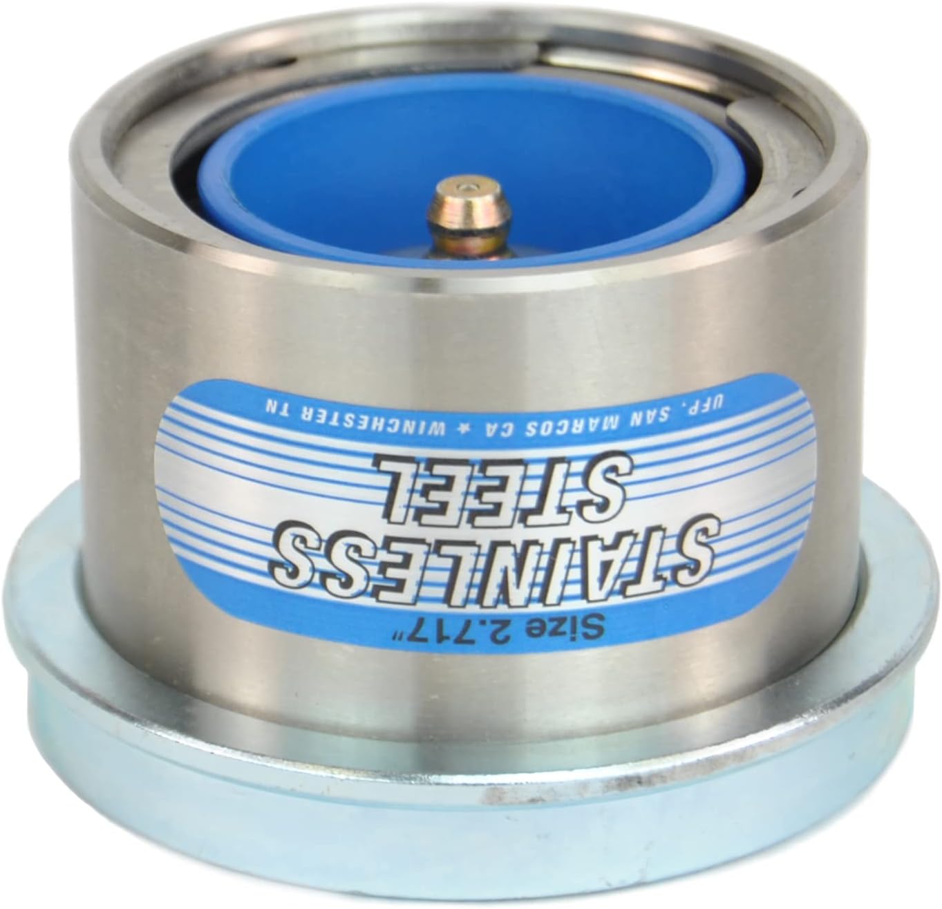 2.717 Trailer Bearing Buddies Stainless Steel with Rubber Cover Bras for 8 Lug Trailer Hubs - Set of 2