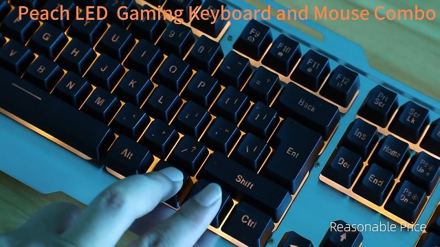 Wired Gaming Keyboard Mouse Combo,Iron Metallic Frame,Orange
