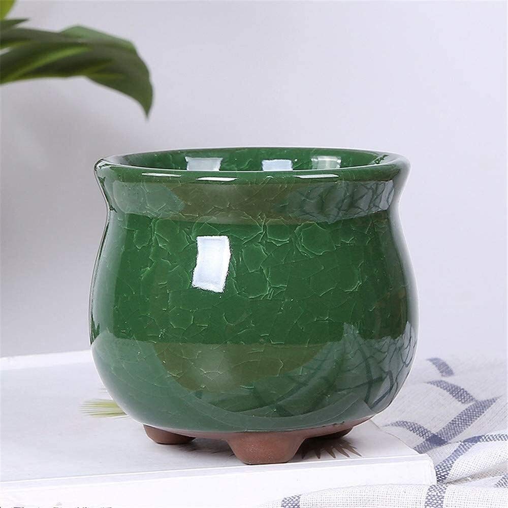 Doniczka na sukulenty ceramiczna kolorowa runo ceramiczna doniczka na kwiaty do wewnątrz roślina mała donica do roślin domowych doniczki ogrodowe na zewnątrz doniczki ogrodowe (kolor: ciemny + zielony)