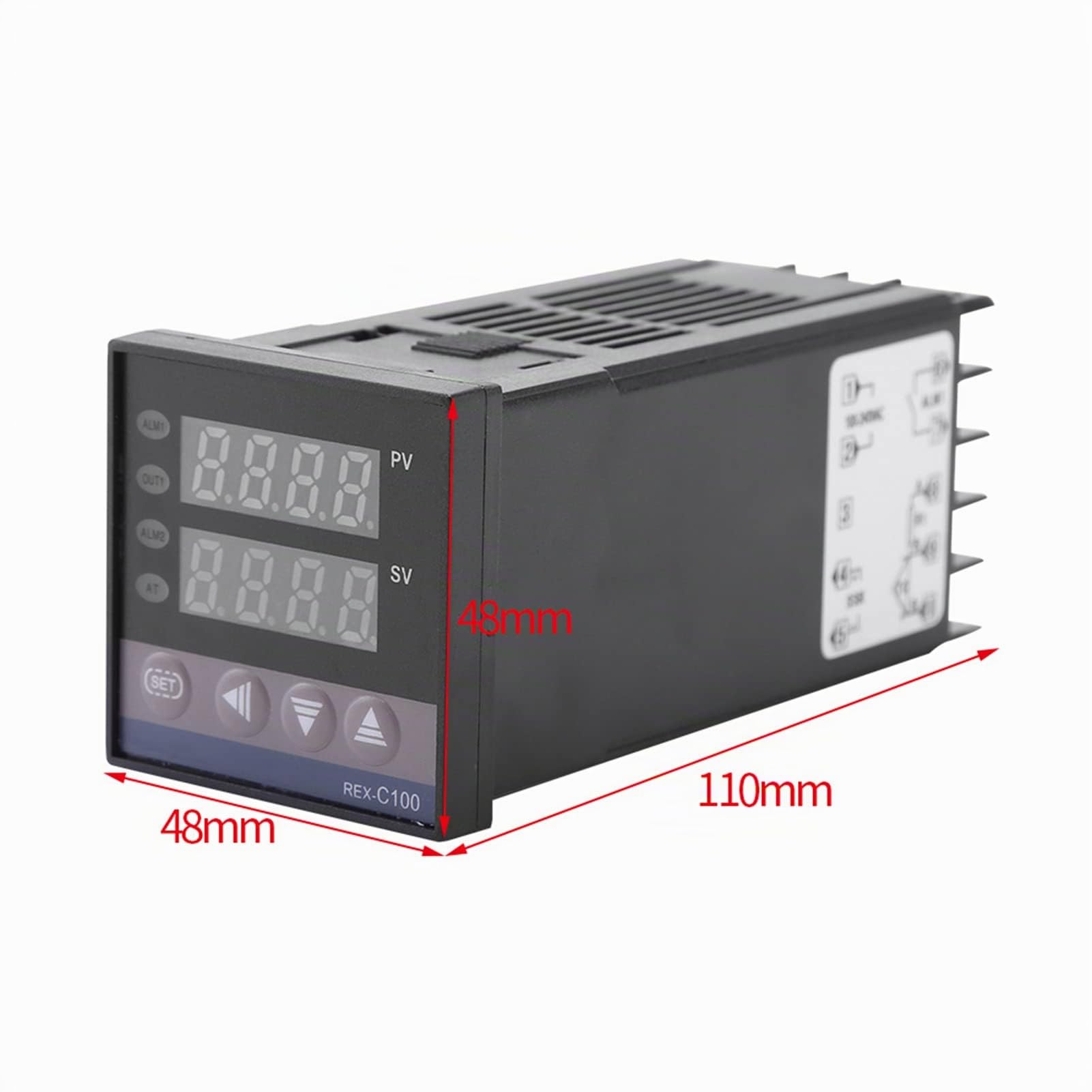 LiebeWH 0 ℃ ~ 1300 ℃ REX-C100 Interruttore Termostato Digitale, Controller Temperatura Termostato Kit Controller Riscaldamento PID LED AC110V-240V