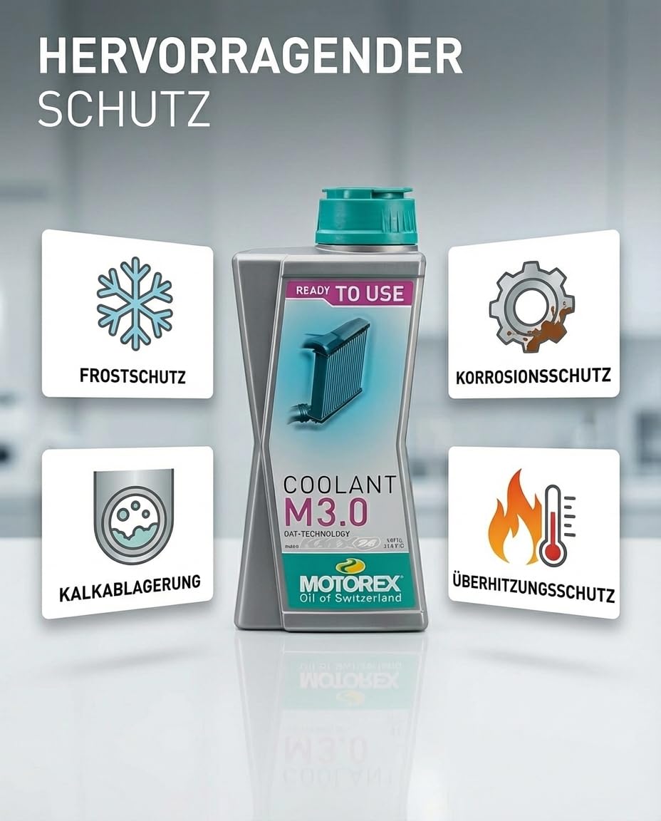 MOTOREX M3.0, liquido protettivo per radiatore, 1,0 l (etichetta prodotto in lingua italiana non garantita)