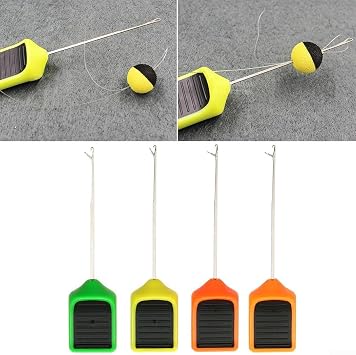Posheliox Carp Fishing Bait Needle for Boilie Rigging and Particle Loading, Compact Splicing Tool for Angler Tackle Accessory, Light Orange(Green)