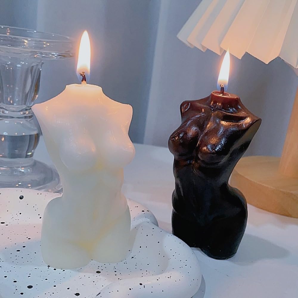 Scented Candles S Woman Body Aromatherapy Candles Birthday Gifts for her, Mother's Day Gifts for Women (White)