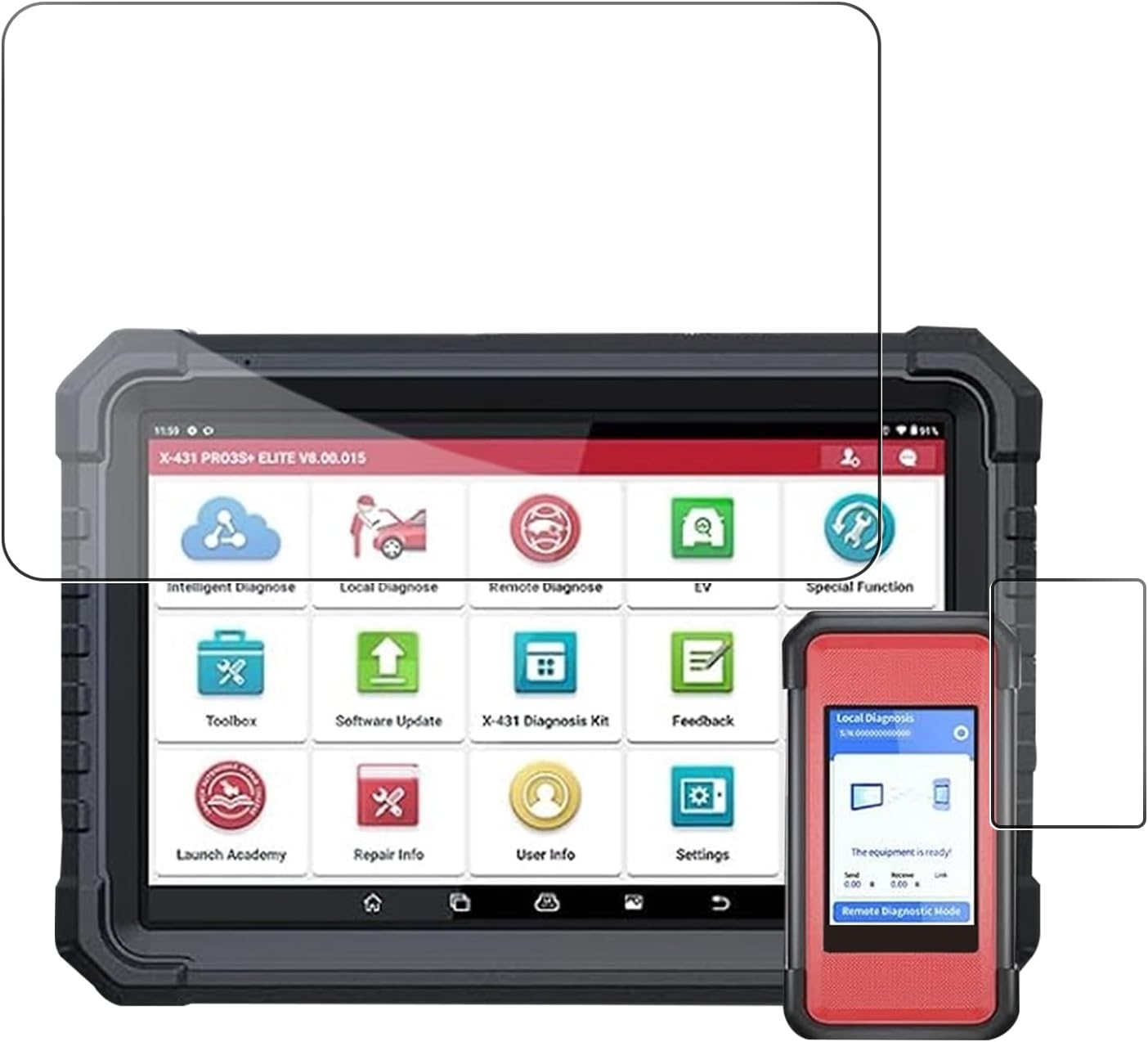 Screen Protector for LAUNCH X431 PRO3S+ Elite,2-Pack for Main & BT Screen