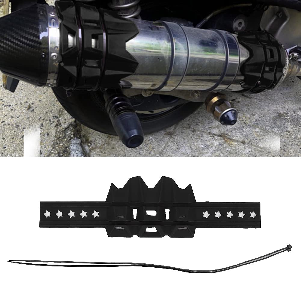 Protezione del tubo di scarico, protezione della copertura della protezione del tubo dello scudo termico di scarico del motociclo in silicone universale(Nero)