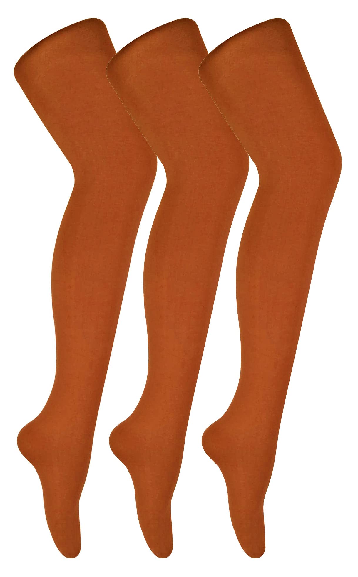 Sock Snob Women's Potters Clay 3 Pair Multipack Coloured Opaque 80 Denier Tights Plain Block Colour Tights (Xl, )