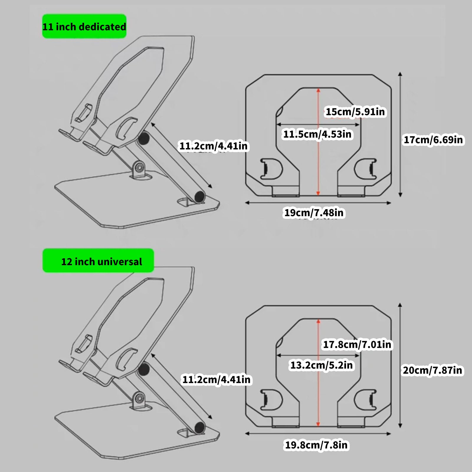 Soporte plegable para tableta, diseño hueco grande que mejora la estabilidad y la refrigeración para jugadores y portátiles de 11/12 pulgadas