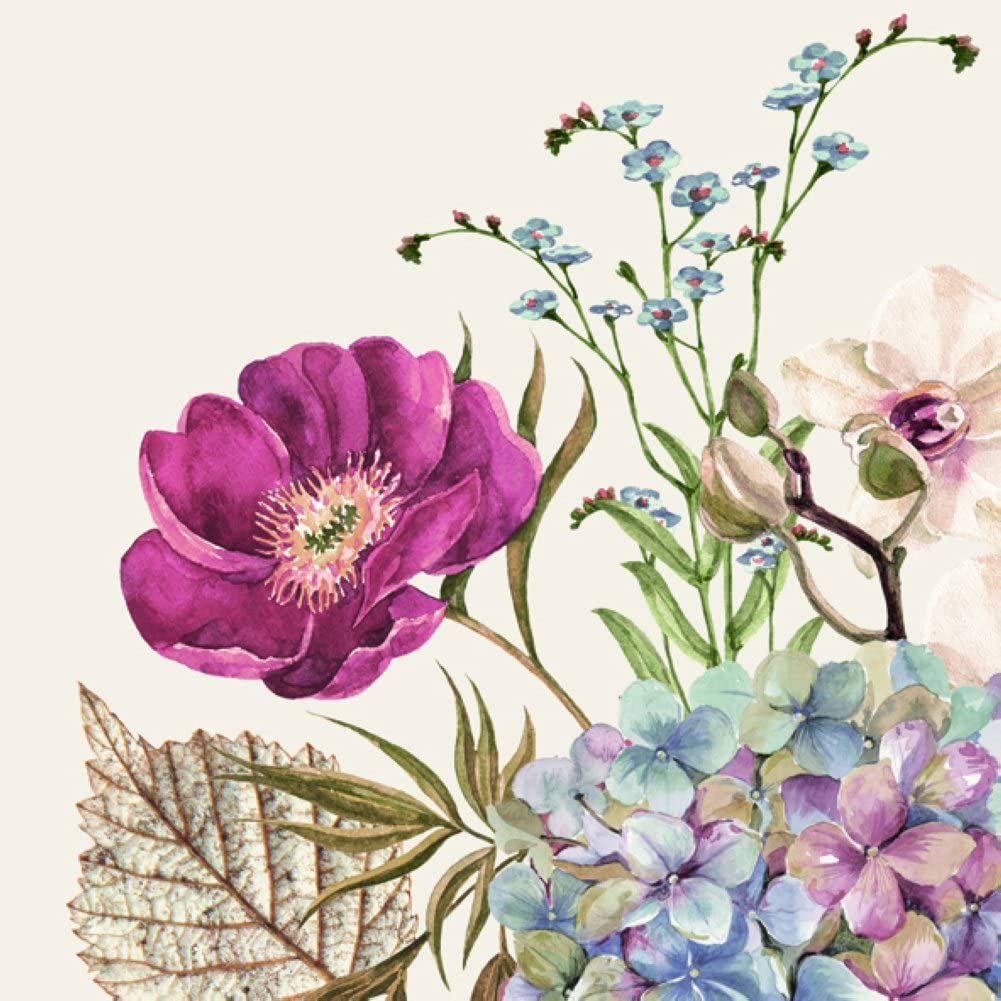 IHR Ideal Home RangePaper Napkins BELLES FLEURS cream 20-Count 3-Ply Lunch Napkins 6.5 x 6.5 inches