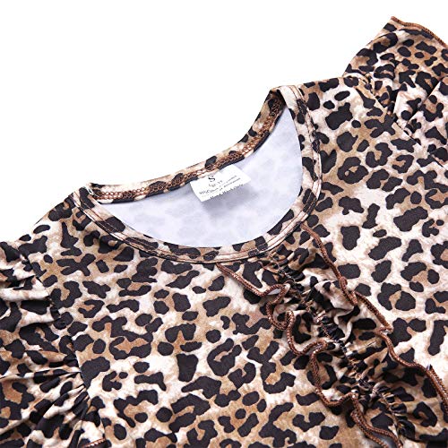 ITachy Toddler Girls Nightgowns Farm Leopard Pattern Sleepwear Night Dress Pajamas 2-8Y2