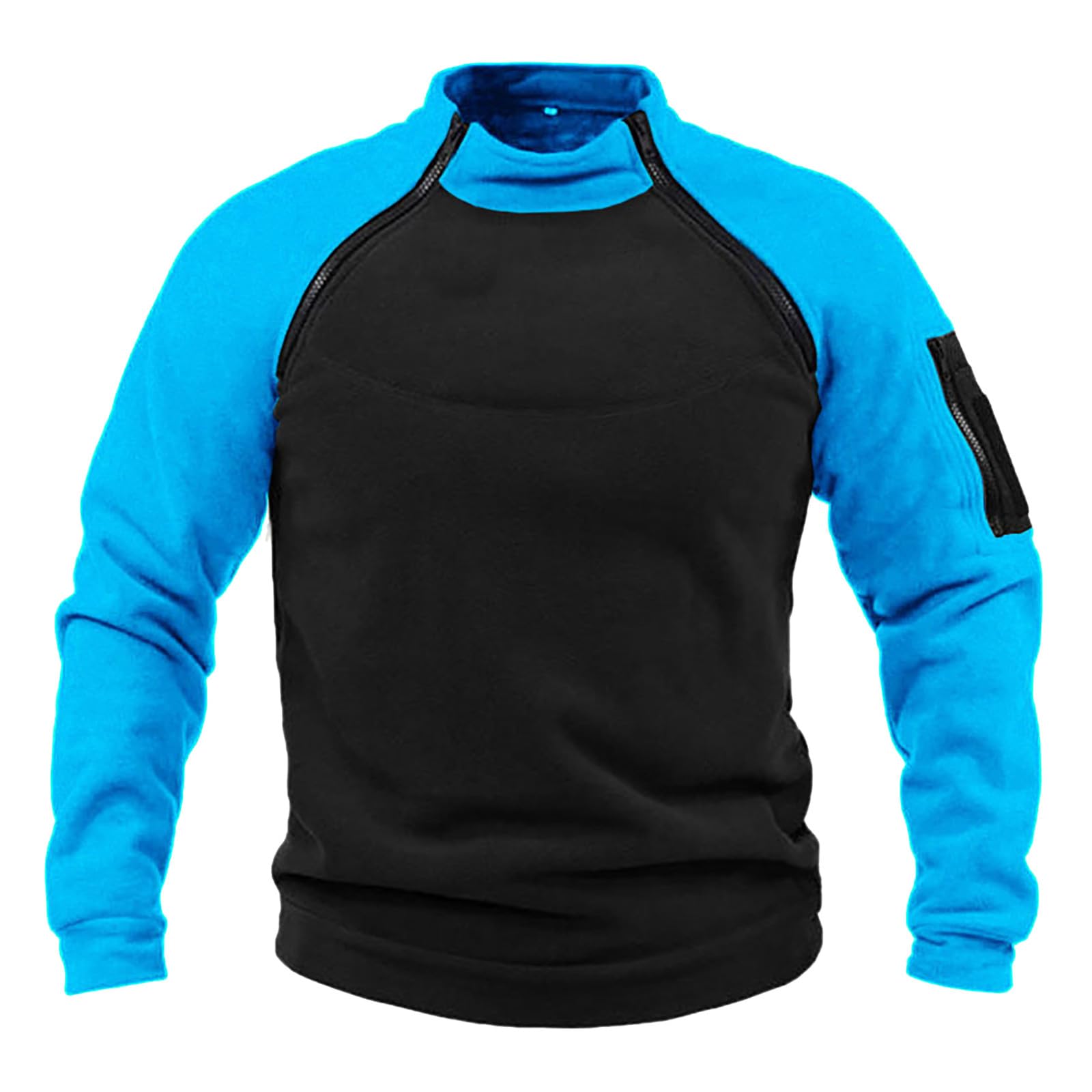 Men's 798#Blue Fleece Pullover Military Outdoor Fleece Jacket Warm Tactical Combat Fleece Pullover Tactical Jacket Fleece Jacket Winter Jumper Sports Jumper Tops Army Windproof Pullover Blue 4XL