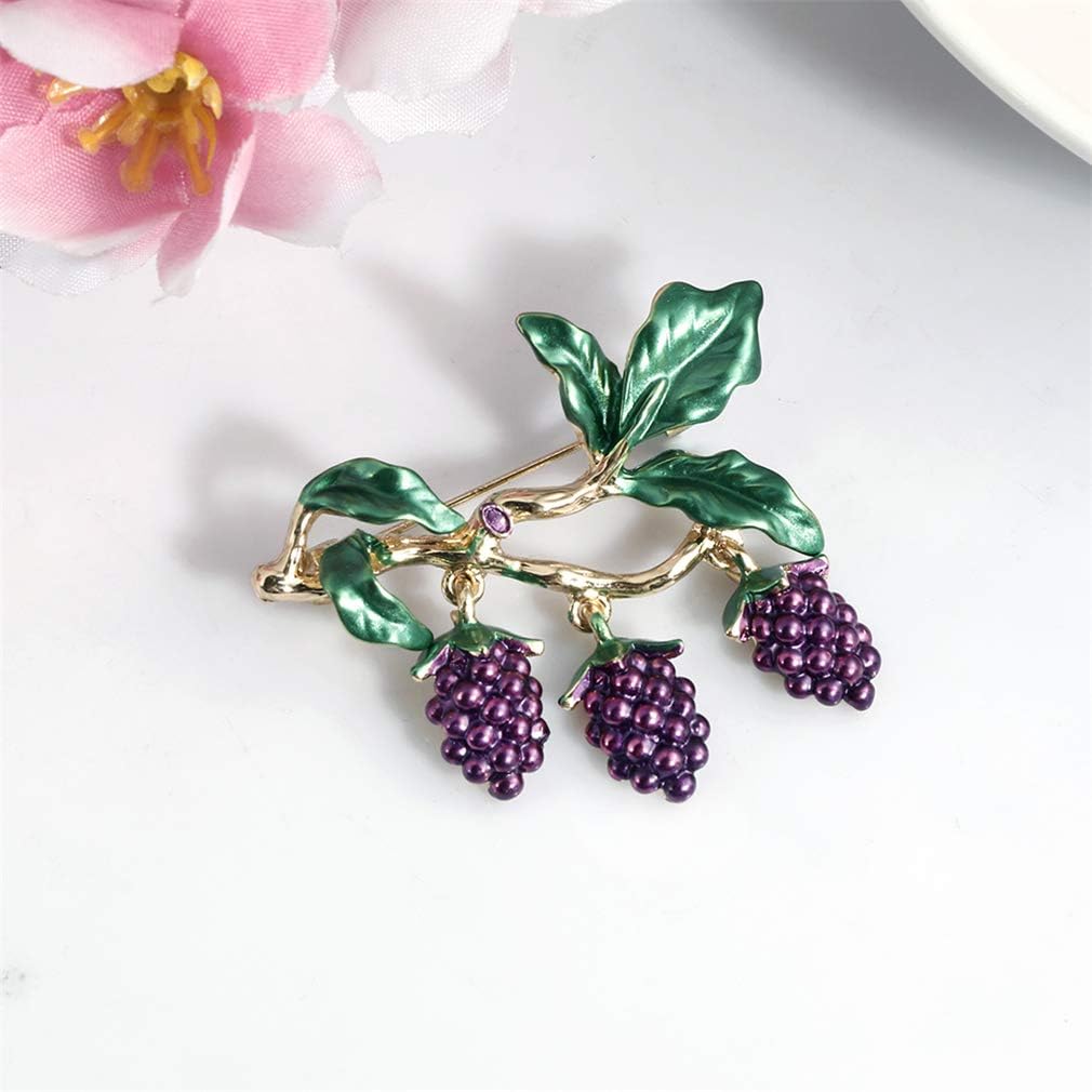 YAZILIND Women's Grape Brooches Cute Fruit Enamel Lapel Pins Brooch Pin Jewelrys for Jewelry - Image 2