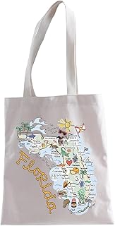 Florida Alphabet Tote Bag Florida State Gift Florida Tourism Bag Florida Crystal River Gift Shopping Bag