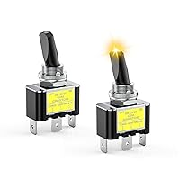 Vista 17 de Nilight Interruptor de palanca resistente al agua de 2 pines 2 posiciones de encendido apagado SPST 12V DC 30A con panel de montaje y tapa