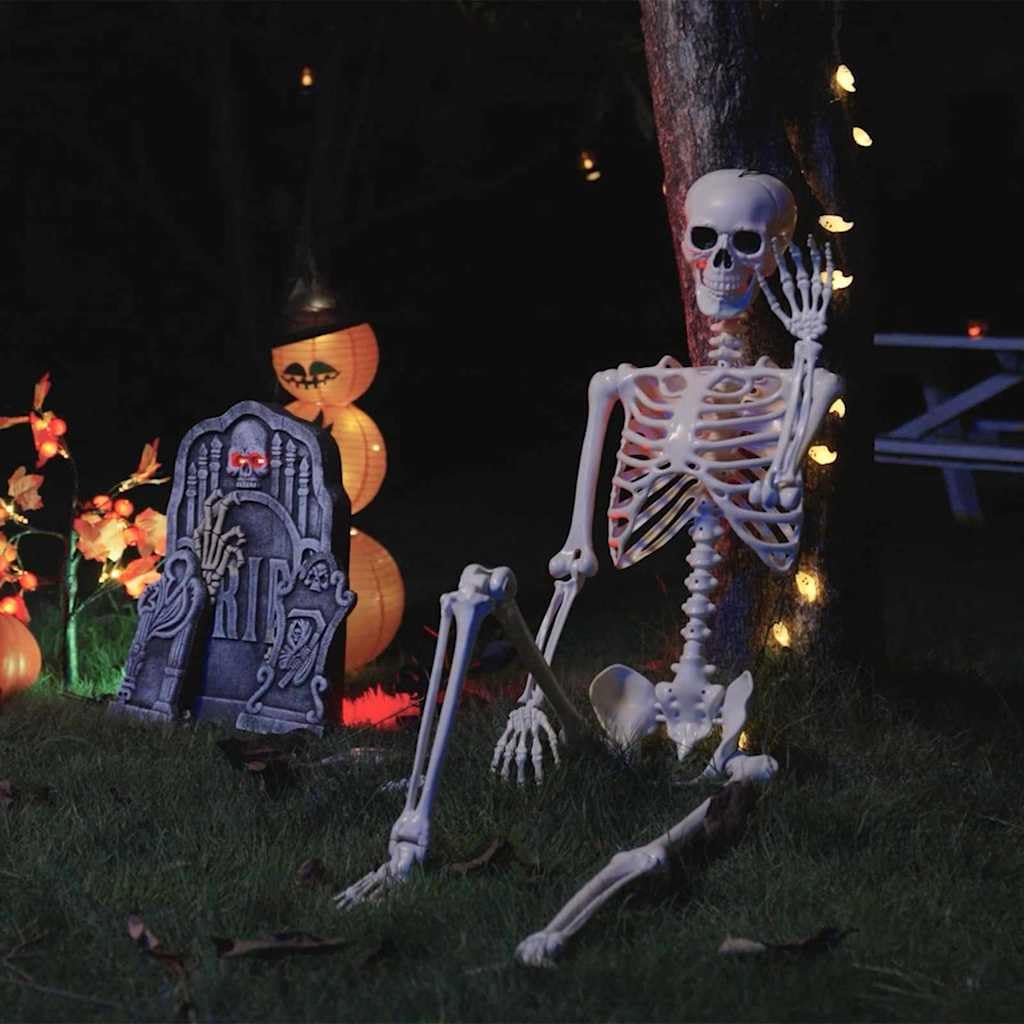 vidaXL Scheletro di Halloween 2 pz Bianco 85 cm PVC