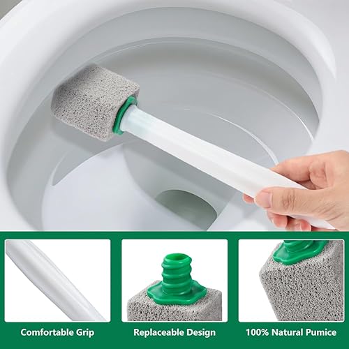 Miniatura 3 de AUAUY Paquete de 6 piedras pómez con asa, piedra pómez para limpiar inodoros, bañeras, parrillas, fregadero de cocina