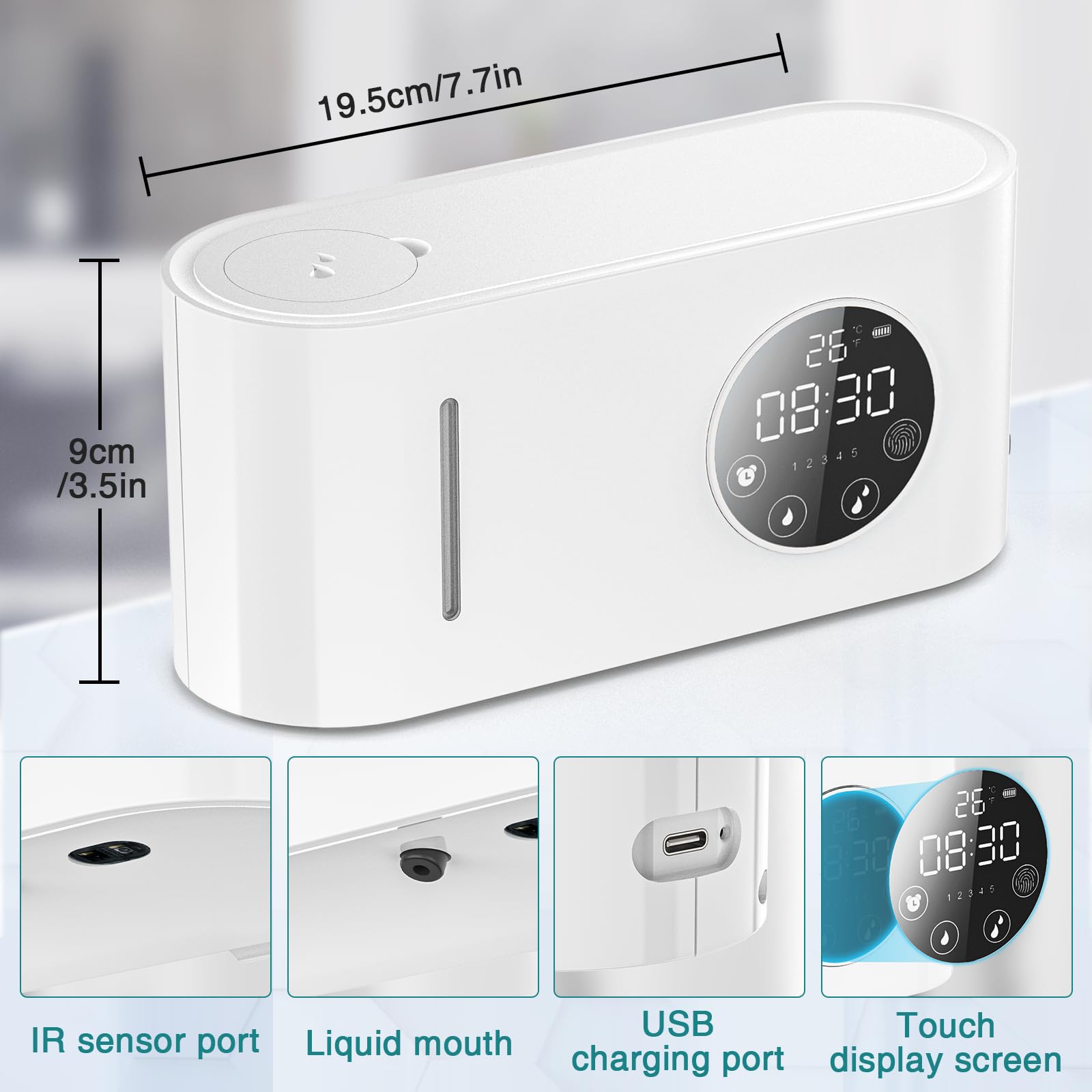 Berührungsloser Seifenspender – 500 Ml, USB-aufladbar, 4 Mengenstufen, Wasserdicht IPX5