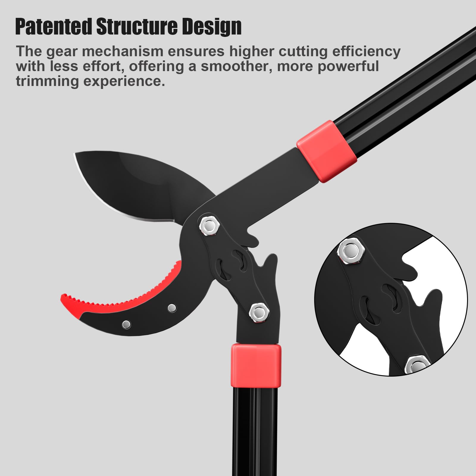 JiveSnip Sécateur de Jardinage Robuste, Coupe-Branches Avec Structure à Engrenages, Lames SK5 Avec Revêtement en Téflon, Poignées en Alliage D'aluminium