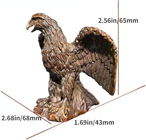 Miniatura 6 de DTREEL Figuras en miniatura modelo águila de latón, animales, pájaro, estatua, escultura, ornamento de escritorio, bonsái, paisajismo, mesa de