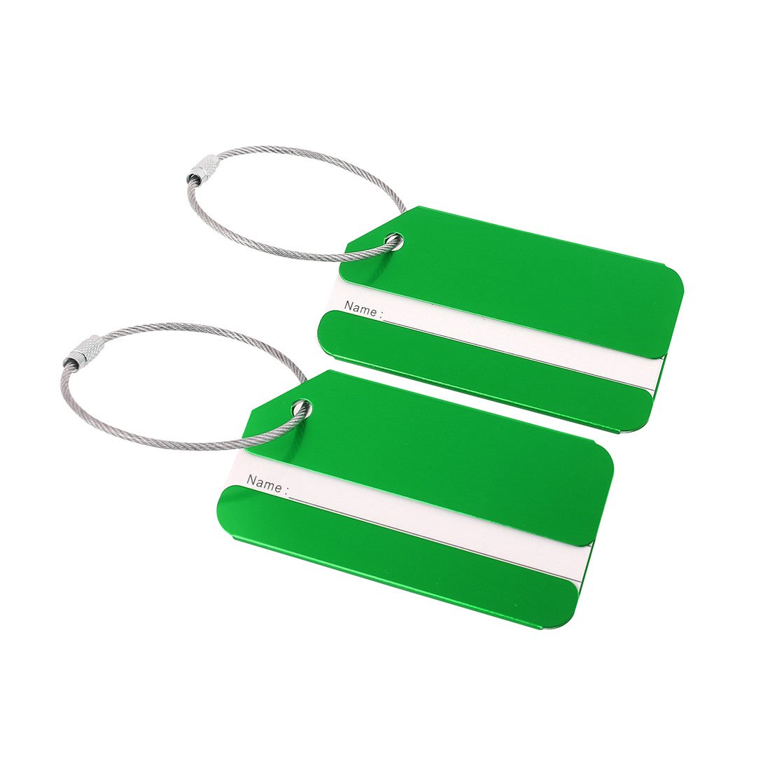 Sourcingmap Luggage Tags,Metal Travel Tags Luggage Identifier Card Holder Name Address ID Labels for Baggage Suitcases,Green,2 Pack