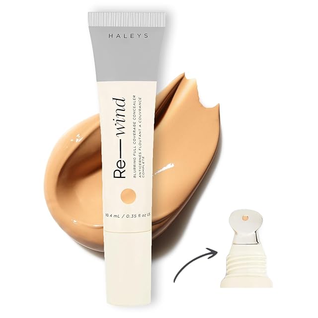 HALEYS Beauty HALEYS Re-wind Blurring Full Coverage Concealer, Medium Tan - Warm, Cream, 1 oz