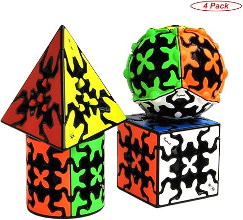 Miniatura 2 de SUN-WAY Juego de cubos de velocidad, juego de cubos de engranajes de 3 x 3 pulgadas, pirámide de 3 x 3 pulgadas y bola de engranajes de 3 x 3,