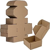 Vista 7 de Paquete de 50 cajas de envío pequeñas de 6.5 x 3.2 x 2.2 pulgadas, cajas de cartón corrugado marrón, caja de embalaje de correo móvil