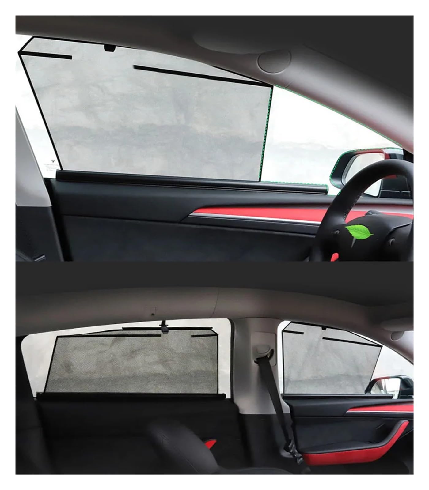 Compatible con el Modelo 3/Modelo Y 2017-2021 Parasol for Ventana Lateral de Coche Malla retráctil automática Modificación de Cortina de Coche(M3-B)