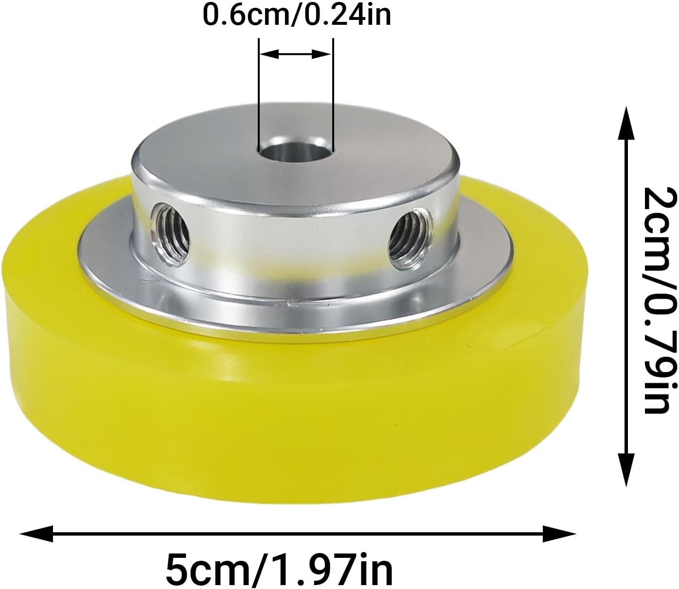 D50x6mm Silicone Encoder Wheel | Aluminum Hub with 6mm Bore | for Rotary Encoder Speed & Position Measurement