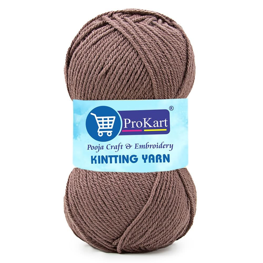 ProKart Premium Woolen 4 Ply Hand Knitting Wool Yarn | Fine Weight Soft Yarn for Sweater, Scarf, Hat, Baby Clothes, Purse, Gift Bags & DIY Craft Accessories (Light Wine, 100gms x 1 Pack) - PRO23