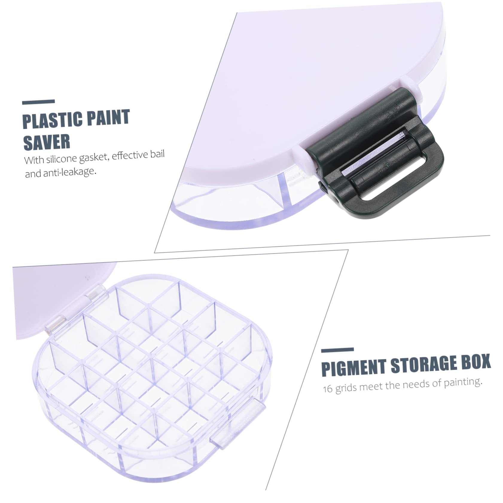 Housoutil 2 Series Caja De Pigmentos De Agua con Bandeja De De Color De Rejillas Estuche Práctico para Pintores Y Accesorios De Pintura Color 2 Piezas*2