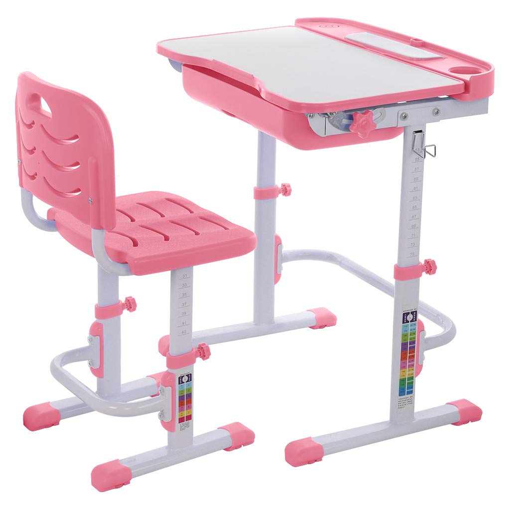 Buy Children Study Desk Set Adjustable Height, Kids Study Desk and