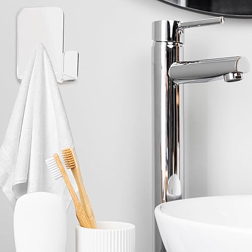 Miniatura 2 de UKCOCO Soporte adhesivo para maquinilla de afeitar, 3 piezas de montaje en pared, ganchos de ducha, soporte de teléfono para enchufe, toalla,