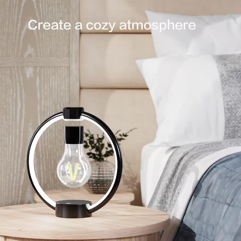 Lampe Ampoule en Levitation Lampe de nuit flottante et tournante Lampe à ampoule LED à contrôle tactile Décoration pour chambre d'enfant Chambre à coucher Bureau Maison